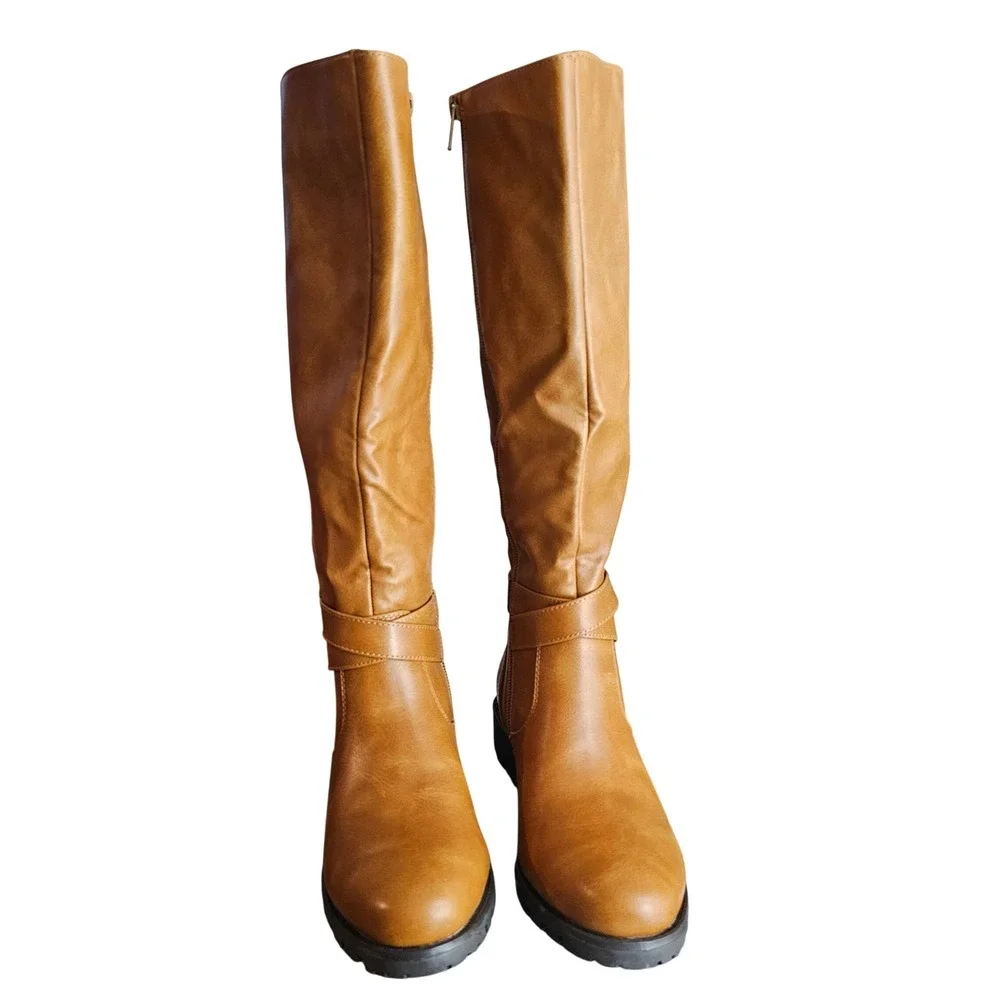 Croft and Barrow Snare Drum Riding Boots Tan Size 6 New